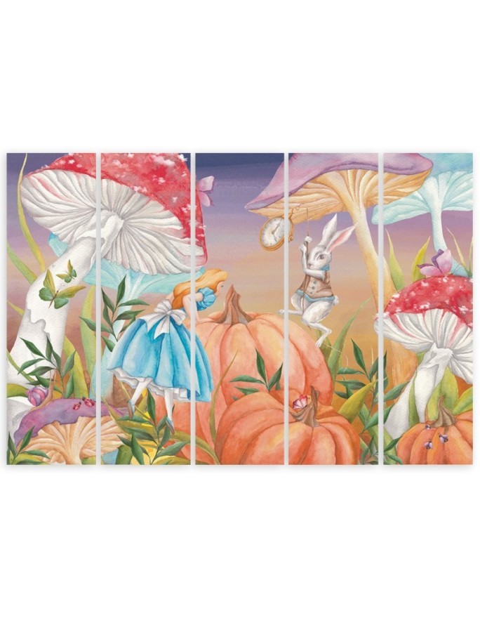 Children's Canvas painting five-part - Little Alice in the land of wonders | FEEBY