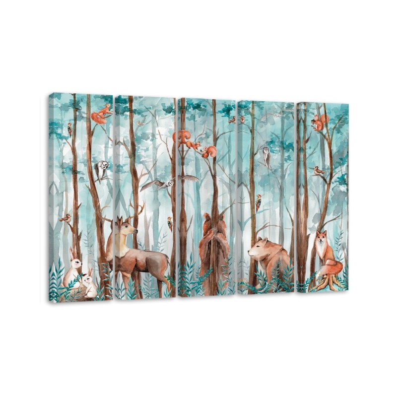 Children's painting 5-part - Forest animals deer bear fox | FEEBY