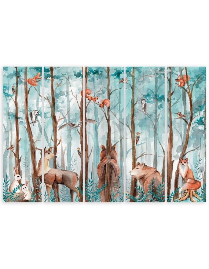 Children's painting 5-part - Forest animals deer bear fox | FEEBY