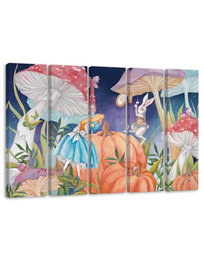 Children's room picture 5-part - Little Alice in the wonderland | FEEBY