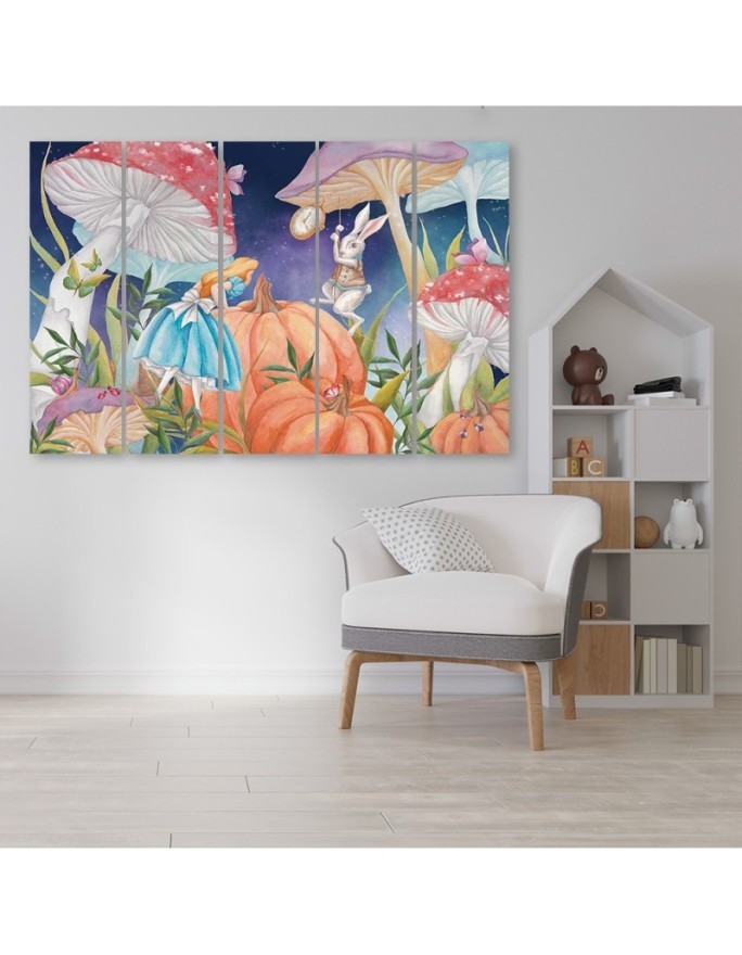 Children's room picture 5-part - Little Alice in the wonderland | FEEBY