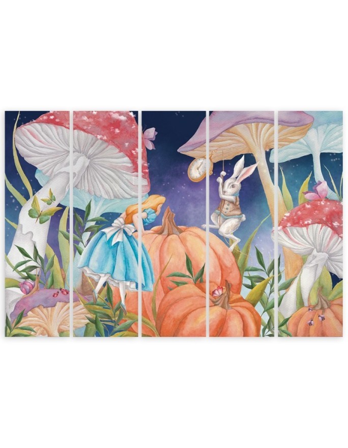 Children's room picture 5-part - Little Alice in the wonderland | FEEBY