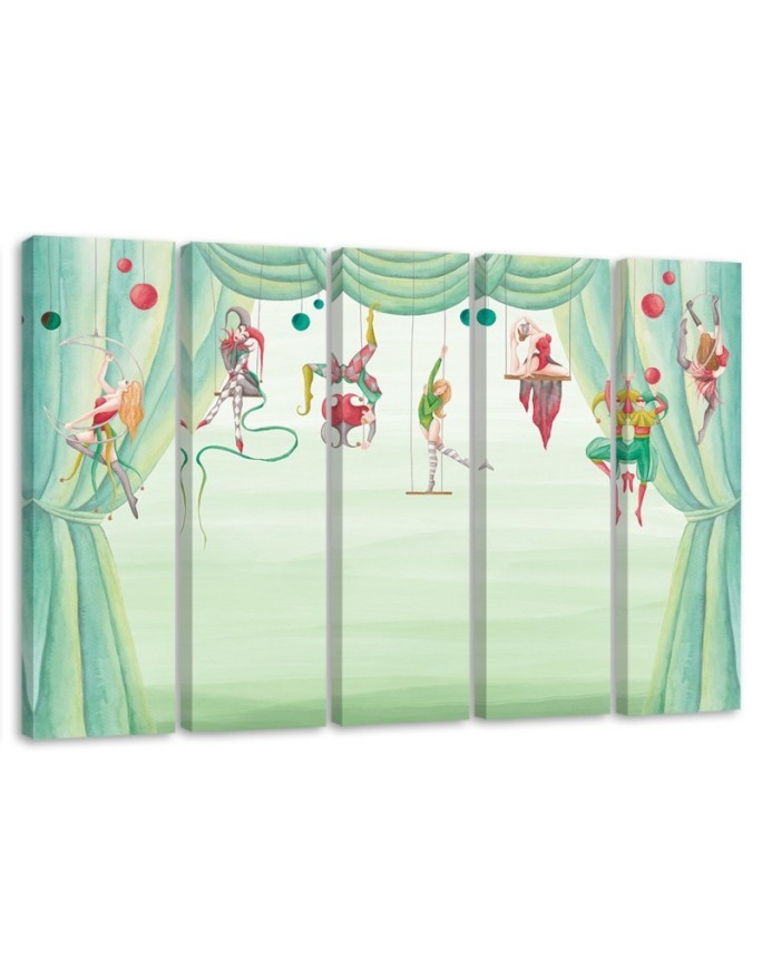 Children's room Canvas painting 5 parts - Circus acrobats | FEEBY