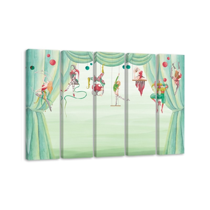 Children's room Canvas painting 5 parts - Circus acrobats | FEEBY