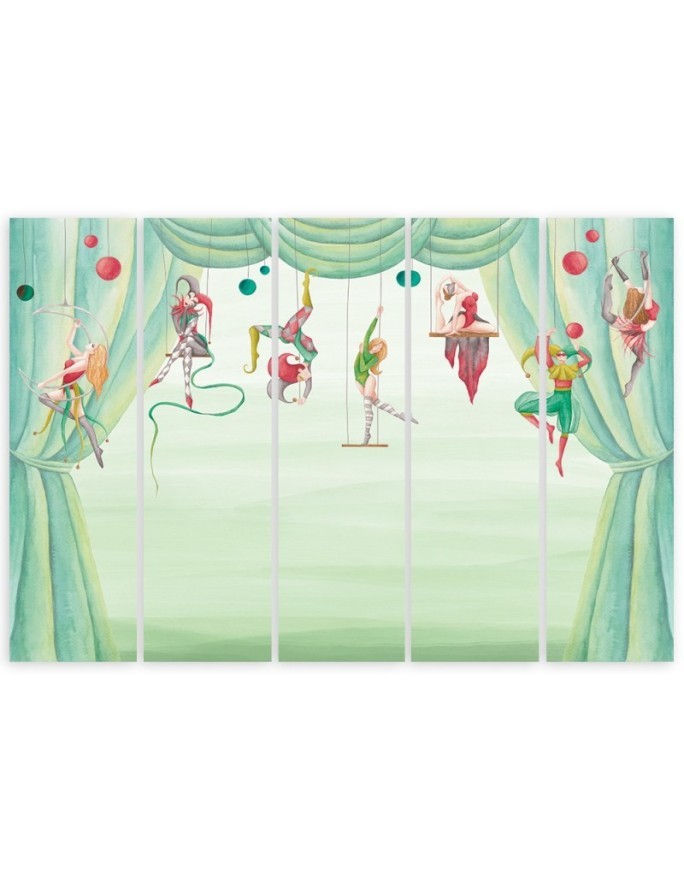 Children's room Canvas painting 5 parts - Circus acrobats | FEEBY