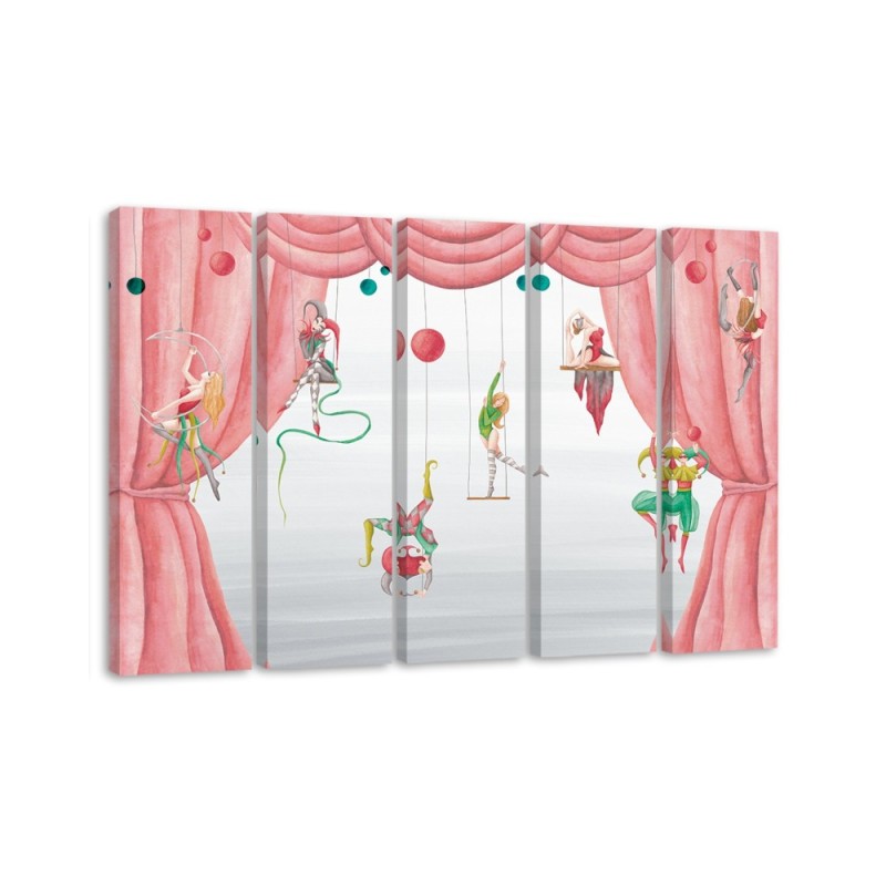 Canvas print for children's room 5 parts - Circus acrobats | FEEBY