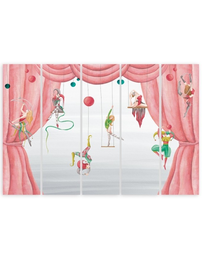 Canvas print for children's room 5 parts - Circus acrobats | FEEBY