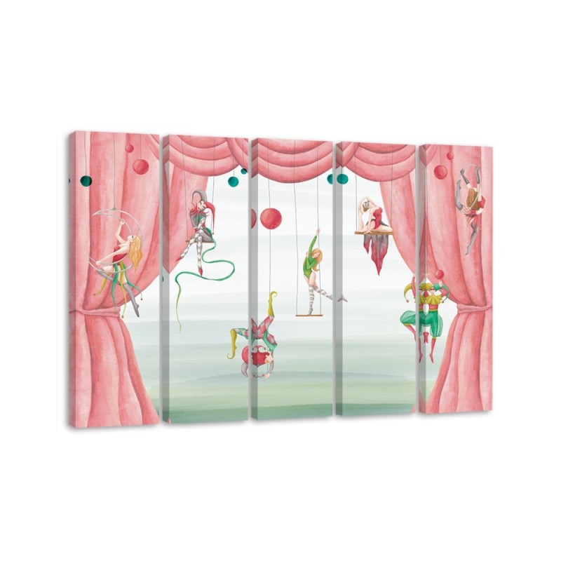 Canvas print for children's room 5 parts - Acrobats circus | FEEBY