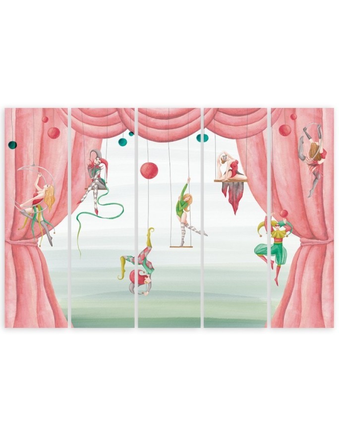 Canvas print for children's room 5 parts - Acrobats circus | FEEBY