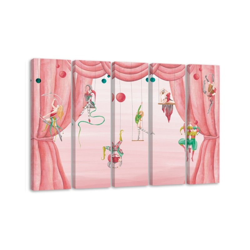 Canvas print for children's room 5 parts - Acrobats circus | FEEBY
