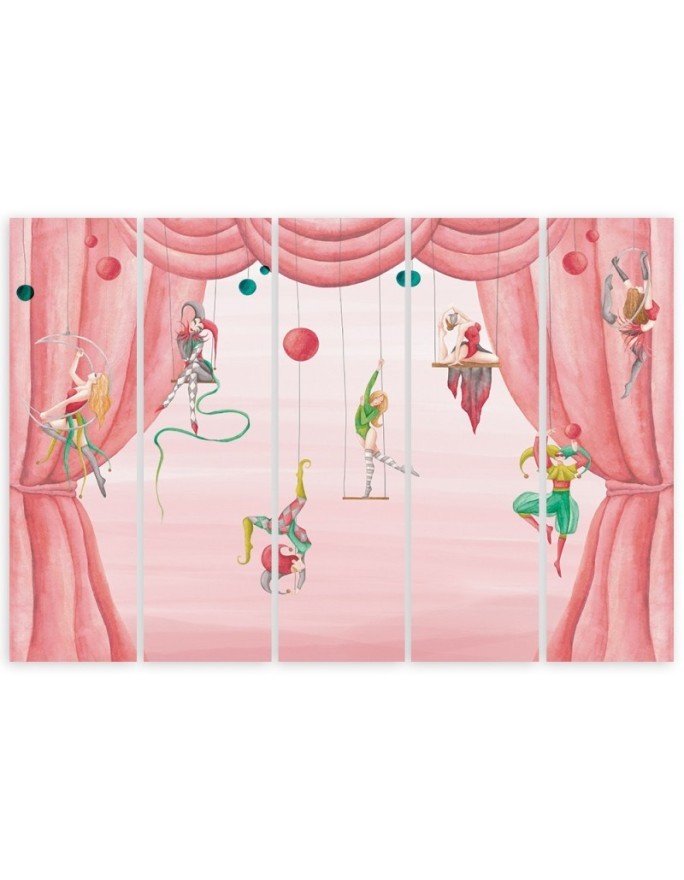 Canvas print for children's room 5 parts - Acrobats circus | FEEBY