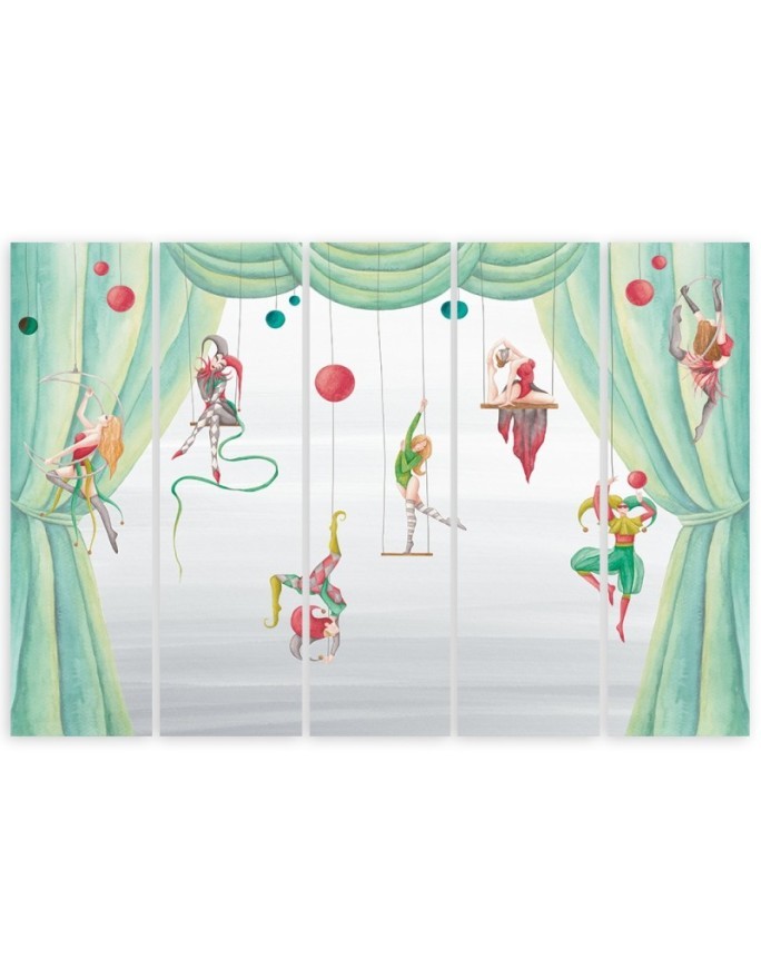 Canvas print for children's room 5 parts - Acrobats circus | FEEBY
