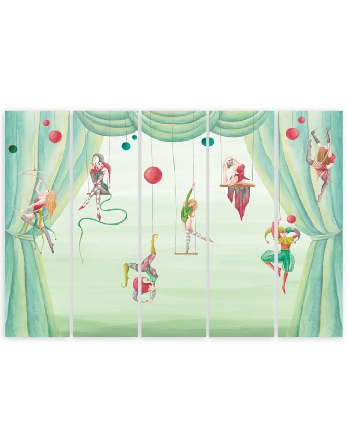Canvas print for children's room 5 parts - Acrobats circus | FEEBY
