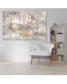 Wall art for children 5 panel - Hot air balloon flying house and fish | FEEBY
