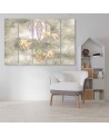 Wall art for children 5 panel - Hot air balloon flying house and fish | FEEBY