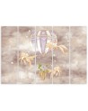 Wall art for children 5 panel - Hot air balloon flying house and fish | FEEBY