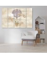 Canvas prints children 5-parts - Hot air balloon flying house and fish | FEEBY