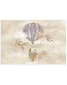 Canvas prints children 5-parts - Hot air balloon flying house and fish | FEEBY