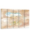 Children's five-piece Canvas painting - Flying whale and ship | FEEBY