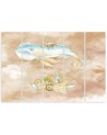 Children's five-piece Canvas painting - Flying whale and ship | FEEBY