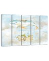 Canvas print for children five-piece - Flying whale and ship | FEEBY