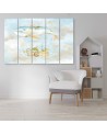 Canvas print for children five-piece - Flying whale and ship | FEEBY