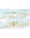Canvas print for children five-piece - Flying whale and ship | FEEBY