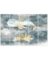 Canvas print for children five-piece - Flying whale and ship | FEEBY