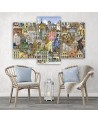 Canvas print for children's room triptych - Merry city | FEEBY