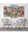 Painting Canvas for children 3-part - Merry city | FEEBY