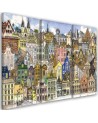 Painting Canvas for a child 3-part - Merry city | FEEBY