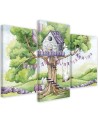Children's picture - White rabbits tree hut | FEEBY