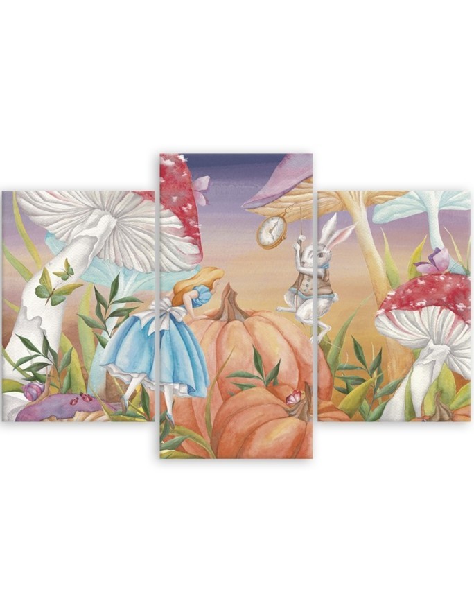 Painting for a child triptych - Little Alice in Wonderland | FEEBY