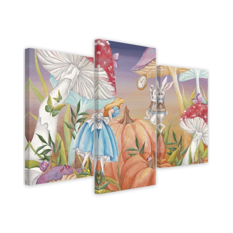 Painting for children triptych - Little Alice in the wonderland | FEEBY