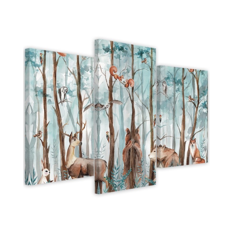 Painting on canvas for children - Forest animals deer bear fox | FEEBY