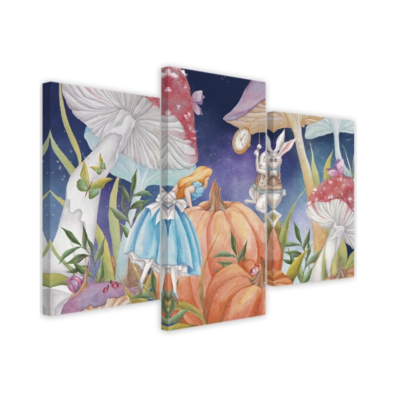 Painting for children triptych - Little Alice in Wonderland | FEEBY