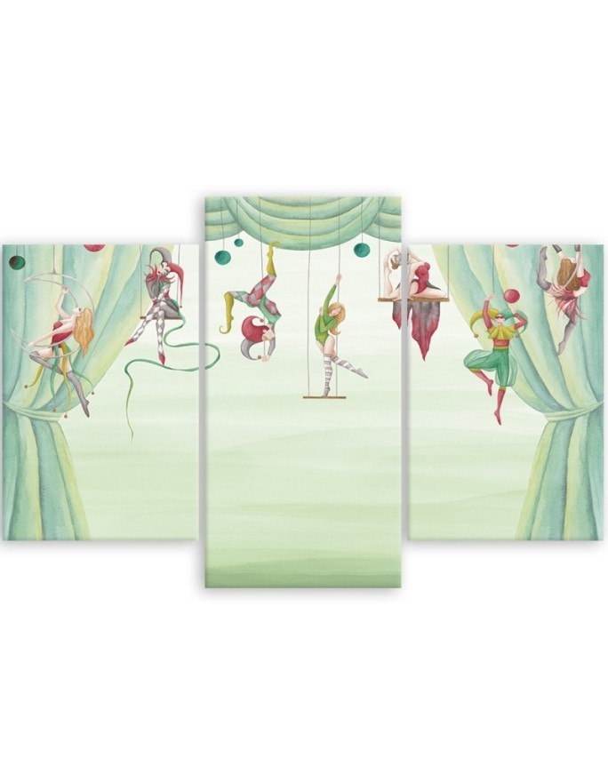 Painting for children's room triptych - Circus acrobats | FEEBY