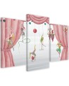 Canvas print for a child's room triptych - Circus acrobats | FEEBY