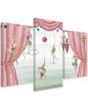Canvas print for a child's bedroom triptych - Circus acrobats | FEEBY