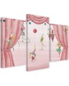 Canvas print for a child's bedroom triptych - Circus acrobats | FEEBY