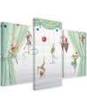 Canvas print for a child's bedroom triptych - Circus acrobats | FEEBY