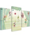 Canvas print for a child's bedroom triptych - Circus acrobats | FEEBY