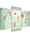 Canvas print for a child's room triptych - Circus acrobats | FEEBY