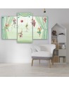 Canvas print for a child's room triptych - Circus acrobats | FEEBY
