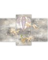 Canvas print 3-part - Hot air balloon flying house and fish | FEEBY