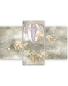 Canvas print 3-part - Hot air balloon flying house and fish | FEEBY