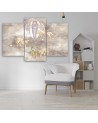 Canvas print 3 parts - Hot air balloon flying house and fish | FEEBY