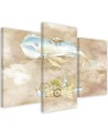 Children's triptych painting - Flying whale and ship | FEEBY