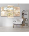 Children's triptych painting - Flying whale and ship | FEEBY