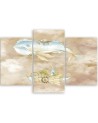 Children's triptych painting - Flying whale and ship | FEEBY